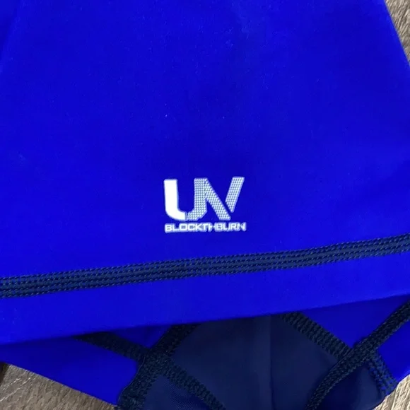 Speedo Men's Royal/Navy Blue Block The Burn UV Protection Rash Guard - Picture 4 of 5